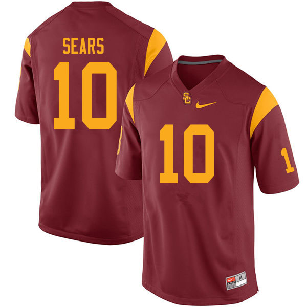 Men #10 Jack Sears USC Trojans College Football Jerseys Sale-Cardinal